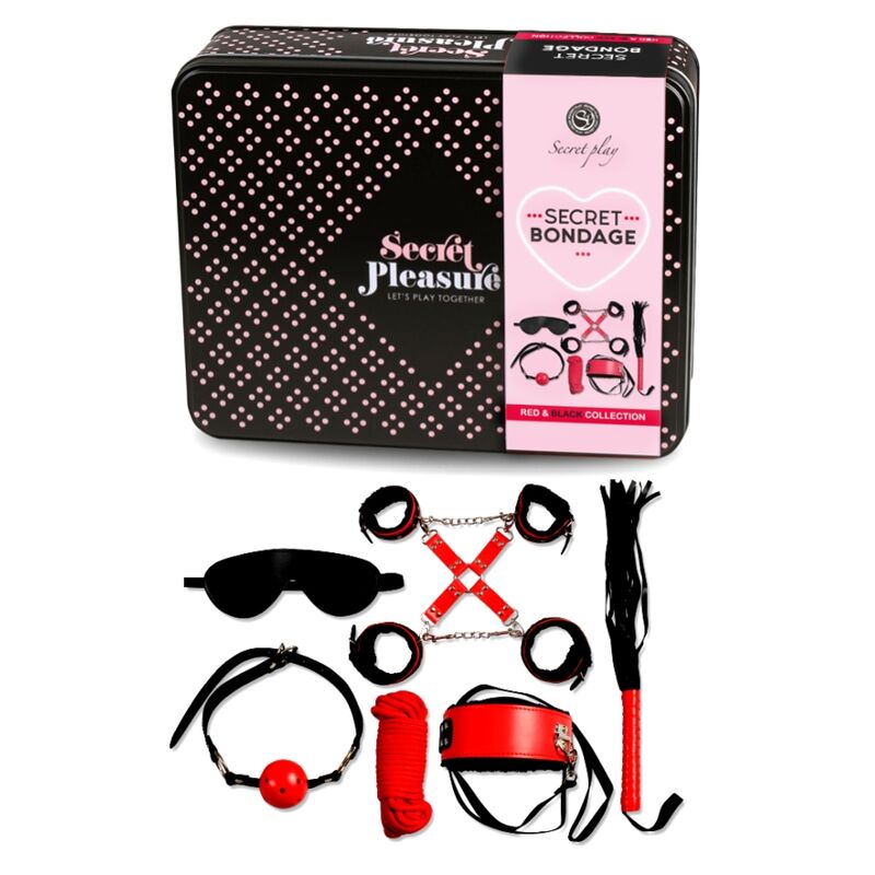 Kit Bondage BDSM Secretplay Rossa Collection — 6 Pezzi