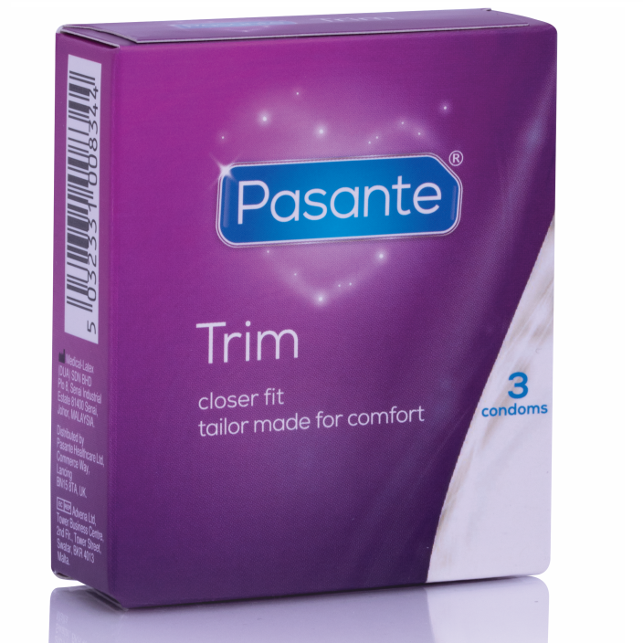 Preservativo Sottile Stretto Pasante Trim — 3 Unità
