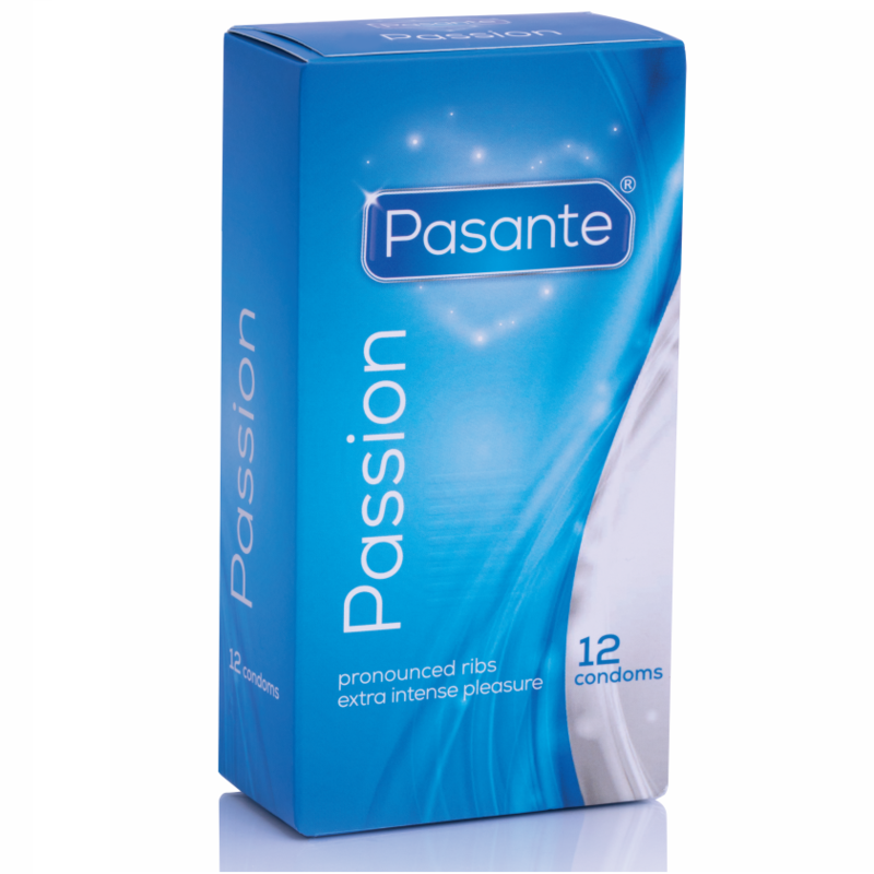 Preservativi a Coste Pasante Ribbed Passion — 12 Pezzi