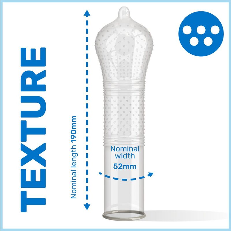 Preservativi con Nervature e Punti Pasante Ribs & Dots — 144 pz