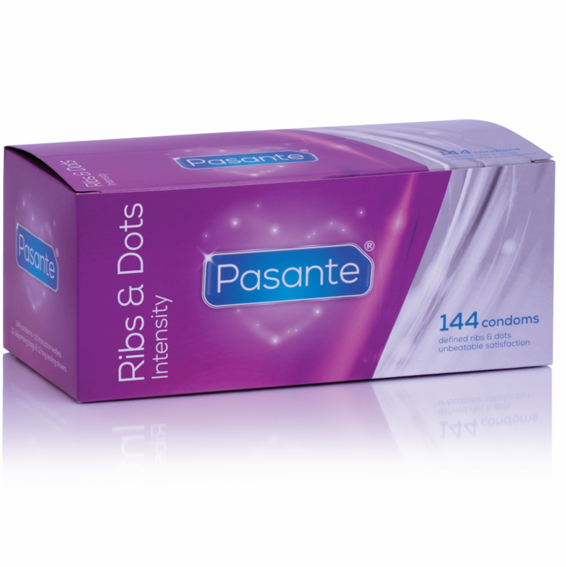 Preservativi con Nervature e Punti Pasante Ribs & Dots — 144 pz