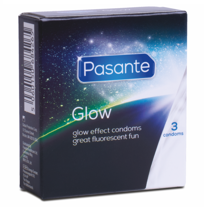 Preservativi che Brillano al Buio Pasante Glow — 3 Unità