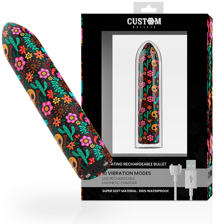 Uovo Vibrante Ricaricabile Custom Bullets Floreale — 10 Modalità