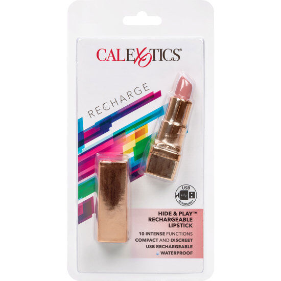 Vibratore Mini Rossetto Ricaricabile Calexotics Hide & Play — Rosa