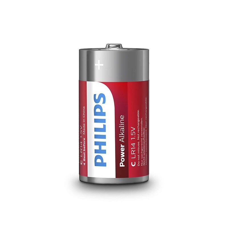Batterie Alcaline C LR14 Philips Power Alkaline — 2 Unità