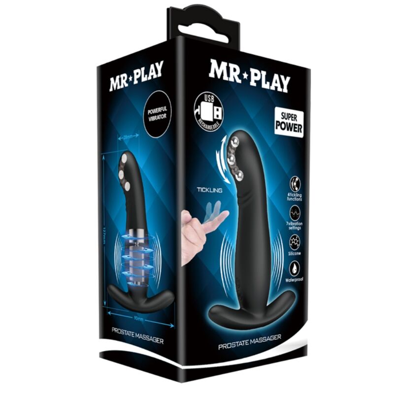 Massaggiatore Prostatico Ricaricabile Mr Play — Nero, Silicone