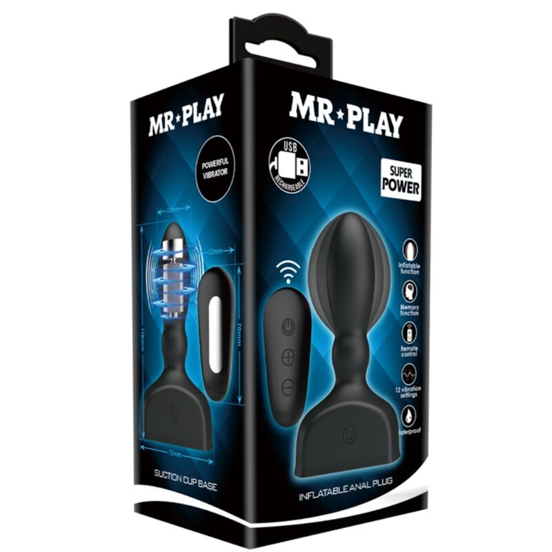 Plug Anale Gonfiabile Vibrante Mr Play — con Telecomando