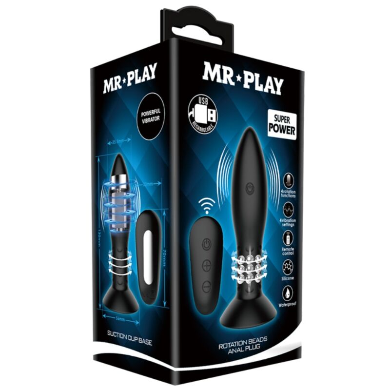 Plug Anale Vibrante con Sfere Rotanti Mr Play — Telecomando