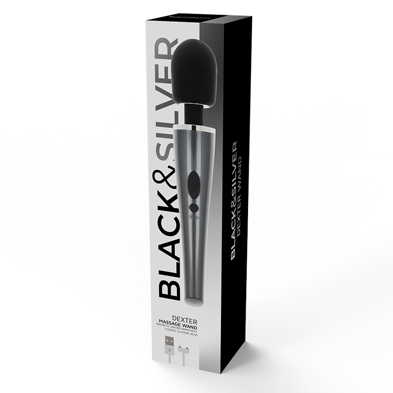 Vibratore Wand Black&Silver Dexter — 10 Modalità di Vibrazione