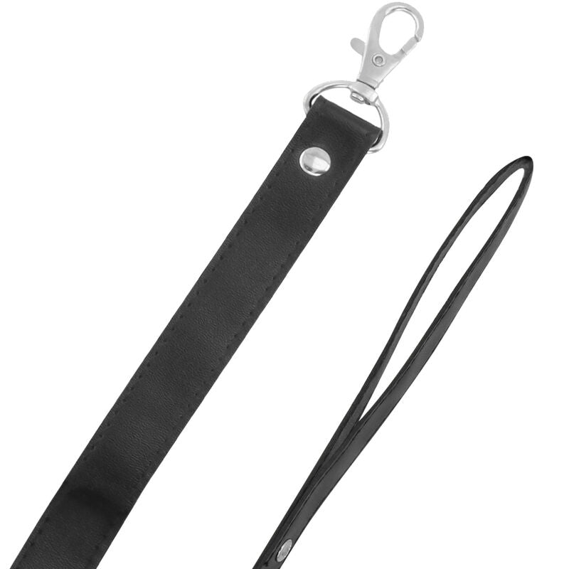 Collare BDSM Foderato con Catena Darkness — Neoprene Nero