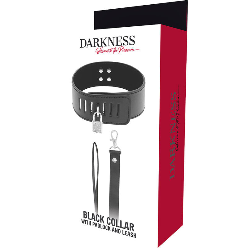 Collare BDSM con Lucchetto Darkness — Neoprene e Puleather