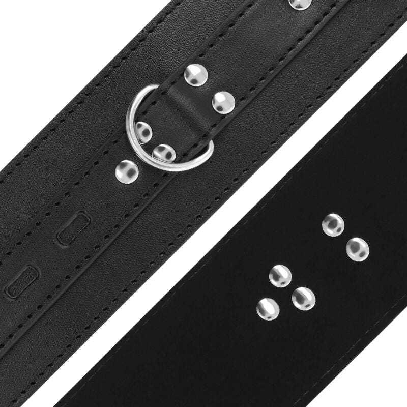 Manette BDSM in Pelle Darkness — Fibbie Regolabili, Nero