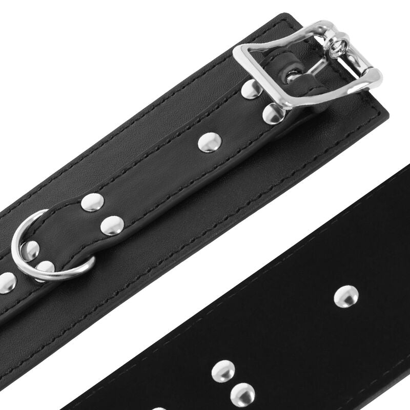 Manette BDSM in Pelle Darkness — Fibbie Regolabili, Nero