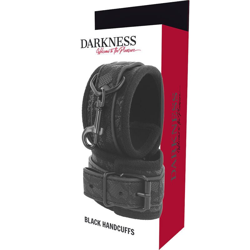 Manette BDSM Darkness Broccato Nero — Regolabili