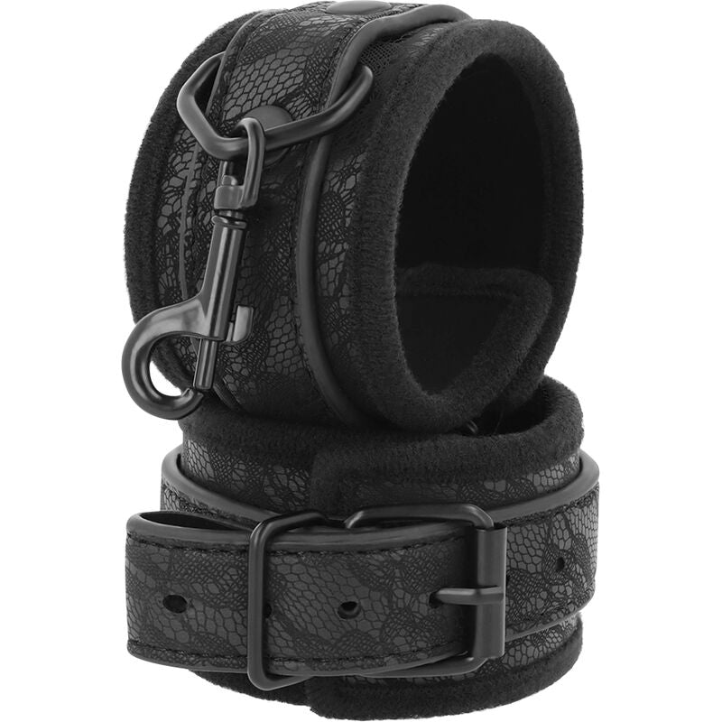 Manette BDSM Darkness Broccato Nero — Regolabili
