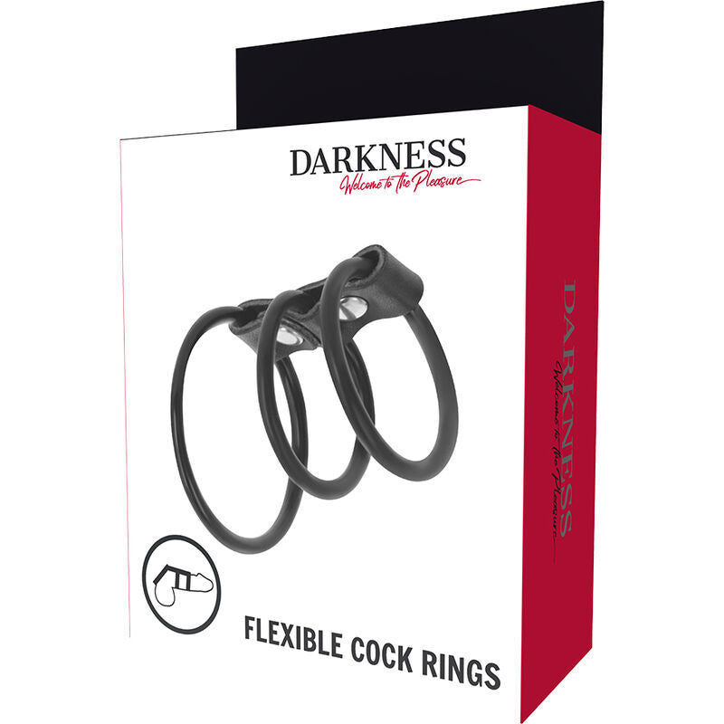 Anello Fallico Flessibile Darkness — Set 3 Pezzi TPR