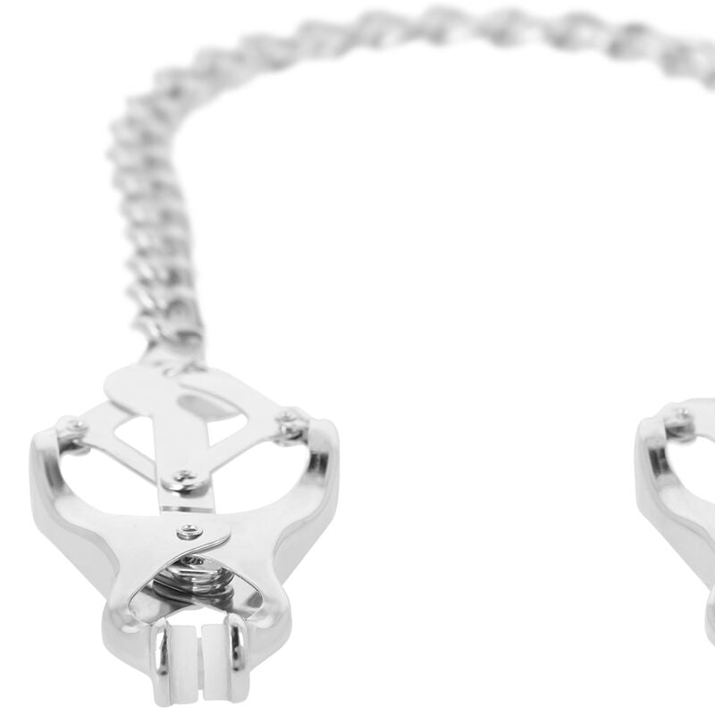Pinza per Capezzoli con Catena Darkness — Metallo, 2 Pezzi