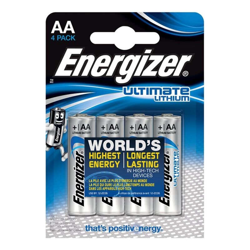 Batterie Alcaline AA Energizer Ultimate Lithium L91 — 4 Unità