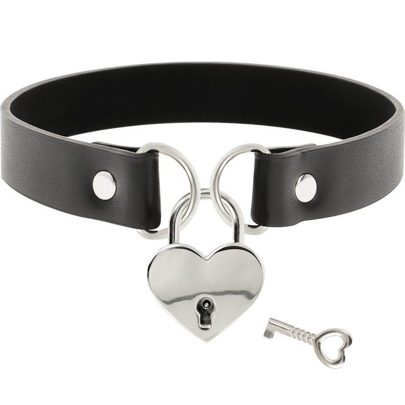 Collare BDSM Fetish Coquette Chic Desire — Pelle Vegana, 40 cm