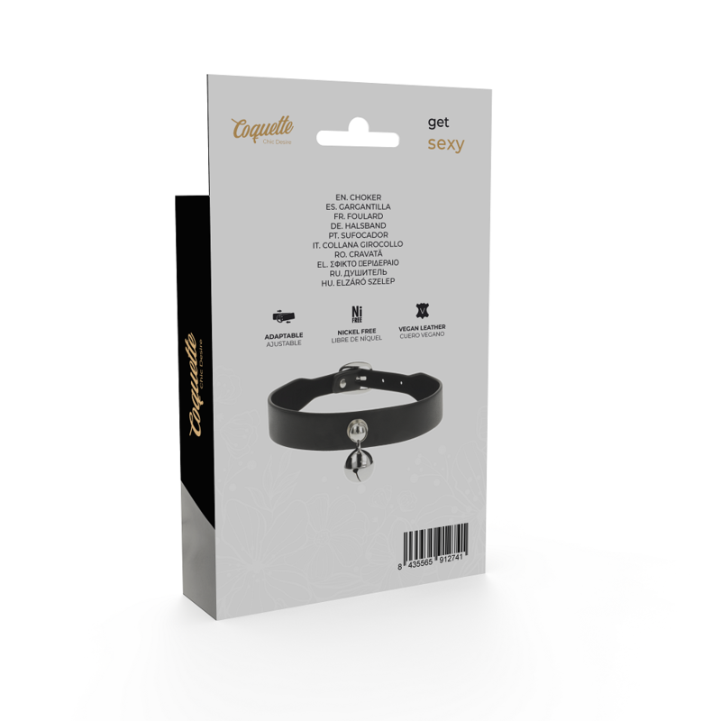 Collare BDSM con Sonaglio Coquette Chic Desire — Pelle Vegana