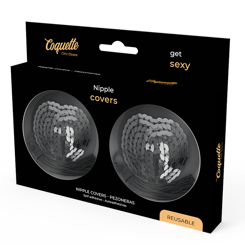 Copricapezzoli con Paillettes Coquette Chic Desire — Nero