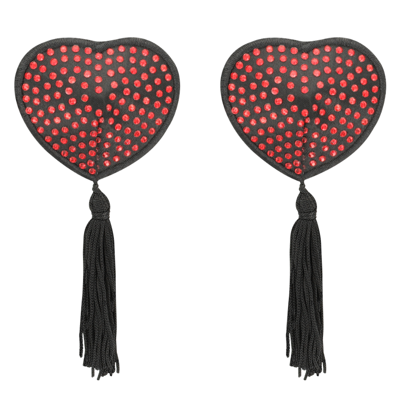 Copricapezzoli Adesivi Coquette Chic Desire — Cuore, Nero/Rosso