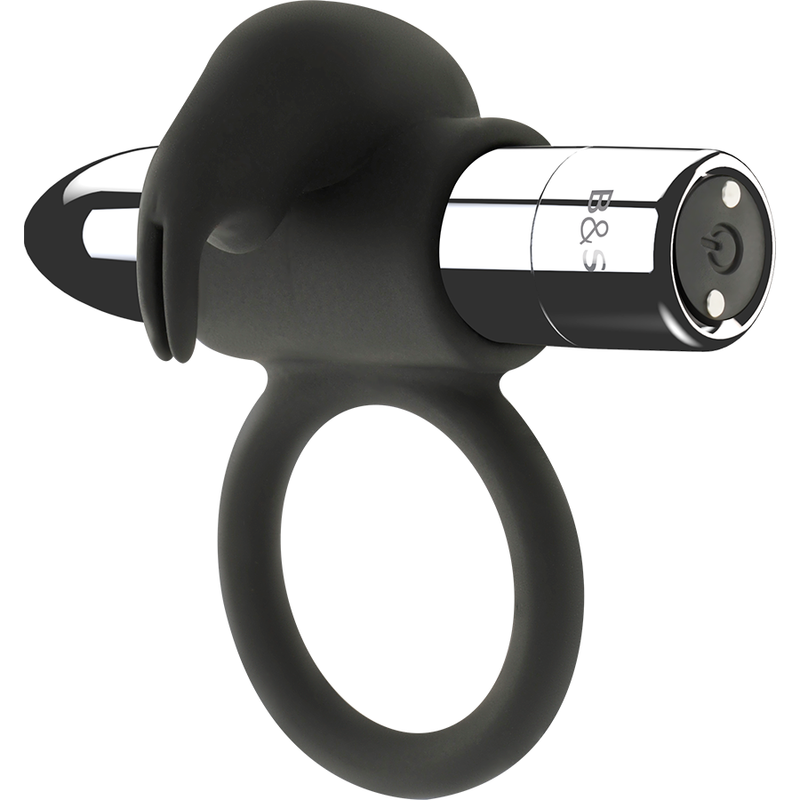 Anello Fallico Vibrante Black&Silver Burton — 10 Modalità
