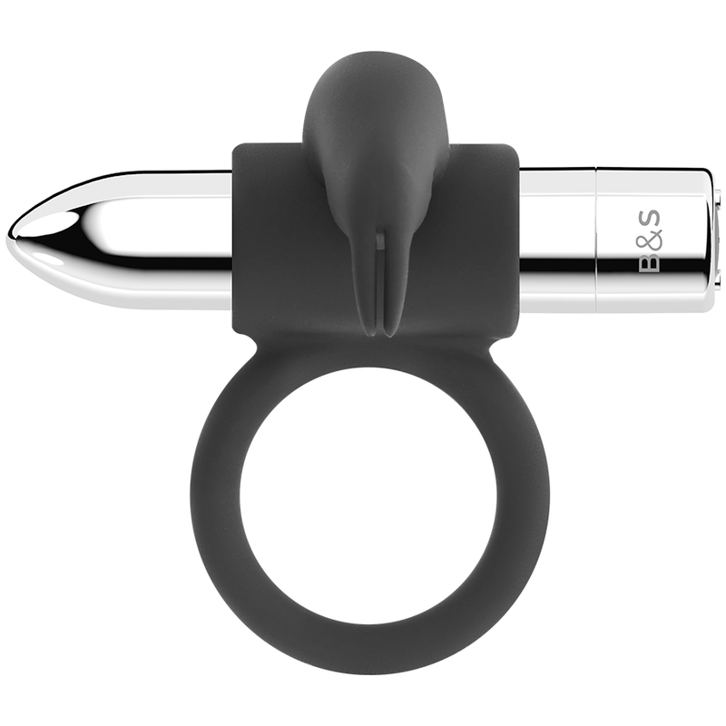 Anello Fallico Vibrante Black&Silver Burton — 10 Modalità