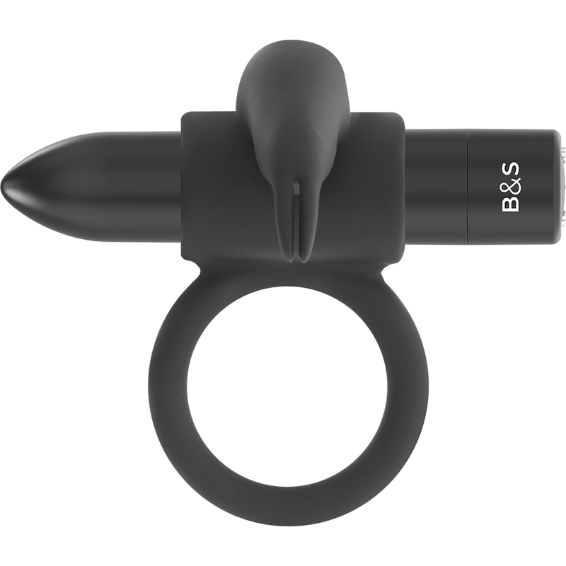 Anello Fallico Vibrante Black&Silver Burton — 10 Modalità, Nero