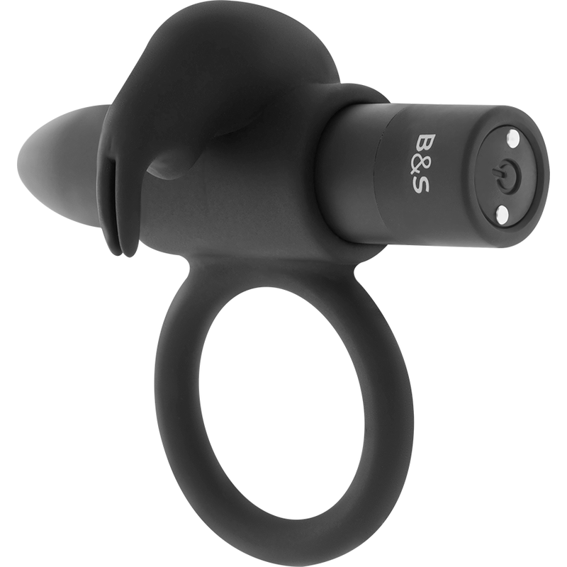 Anello Fallico Vibrante Black&Silver Burton — 10 Modalità, Nero