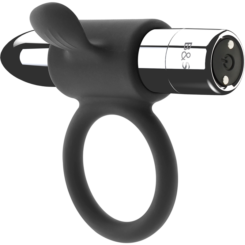 Anello Fallico Vibrante Black&Silver Cameron — Argento