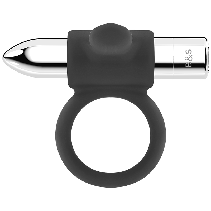 Anello Fallico Vibrante Black&Silver Cameron — Argento