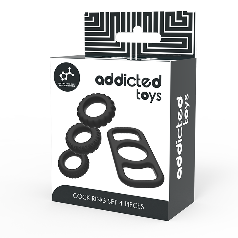 Set Anelli Fallici in Silicone Addicted Toys — 4 Misure