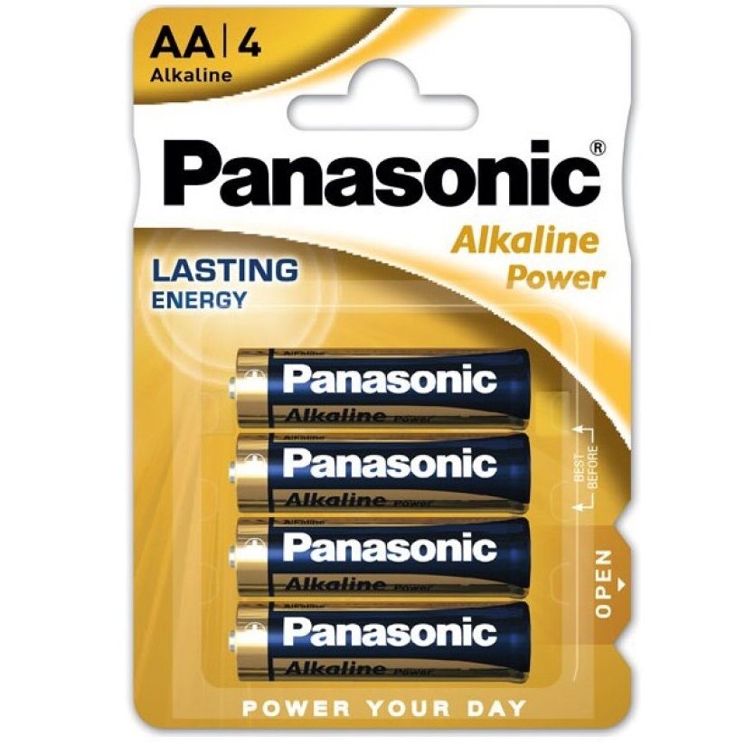 Batterie Alcaline AA Panasonic LR6 — 4 Unità