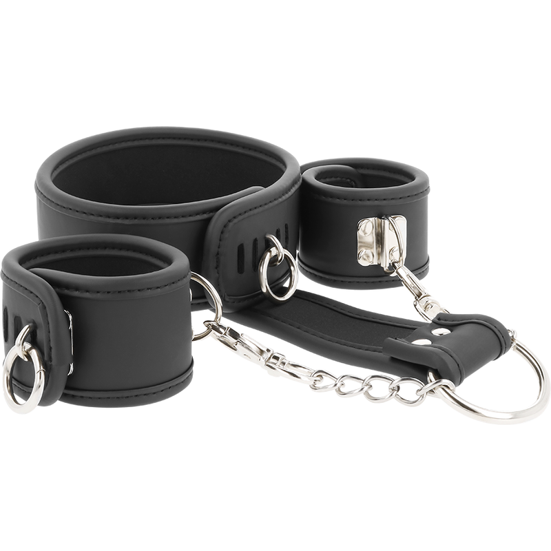 Kit Bondage Collana e Manette Fetish Submissive — Pelle Vegana