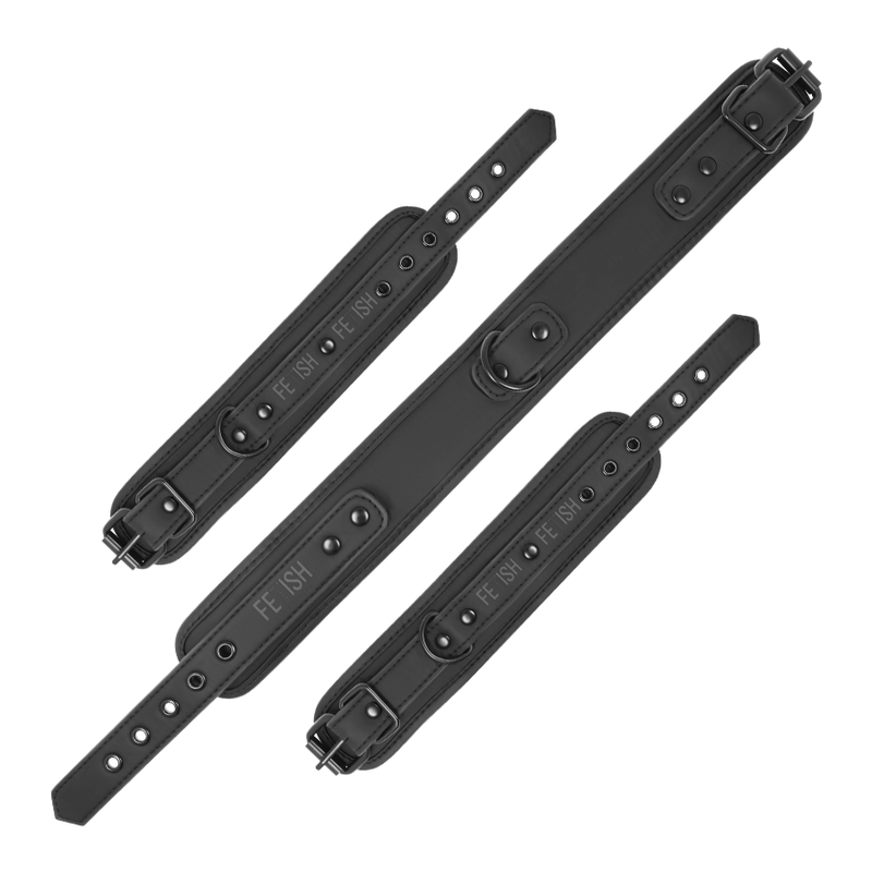 Kit Bondage Collare e Manette Fetish Submissive — Pelle Vegana