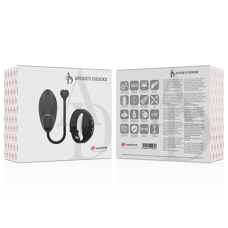 Uovo Vibrante con App Anne's Desire Watchme — Nero