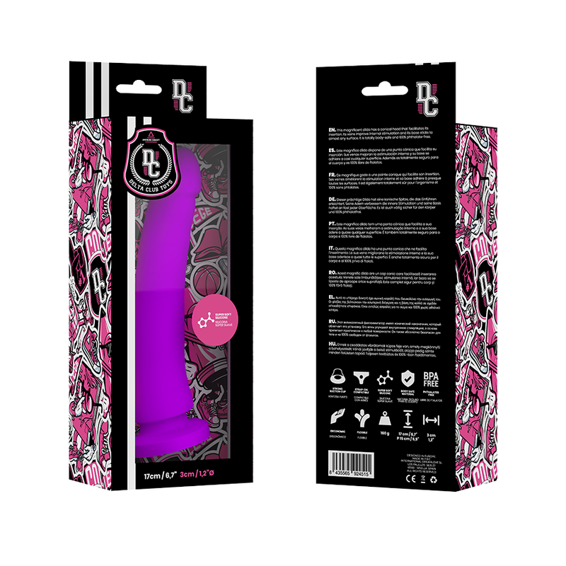 Dildo in Silicone Medicale Delta Club — 17 cm, Lilla