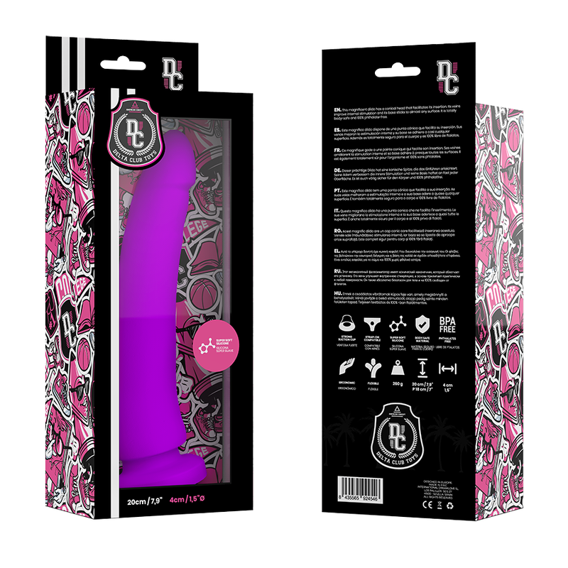 Dildo in Silicone Medicale Delta Club — 20 cm, Lilla