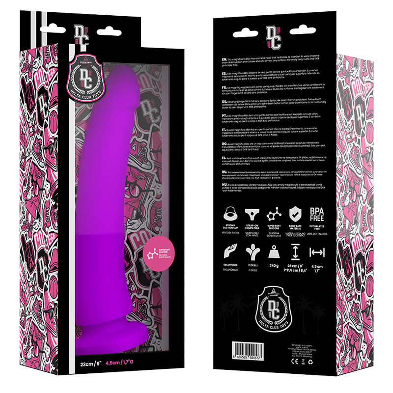 Dildo in Silicone Medicale Delta Club — 23 cm, Lilla
