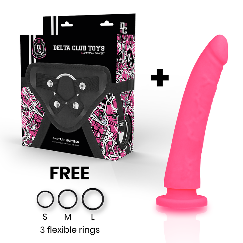 Imbracatura Strapless con Dildo Delta Club — Silicone Rosa 17 cm