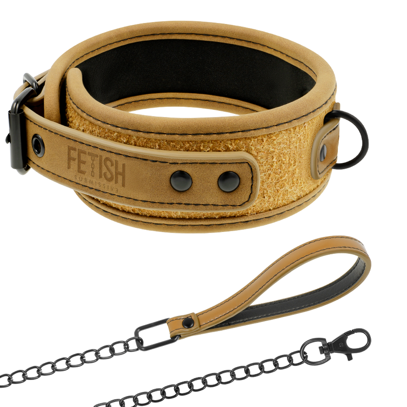 Collare BDSM con Catena e Manette Fetish Submissive Origin