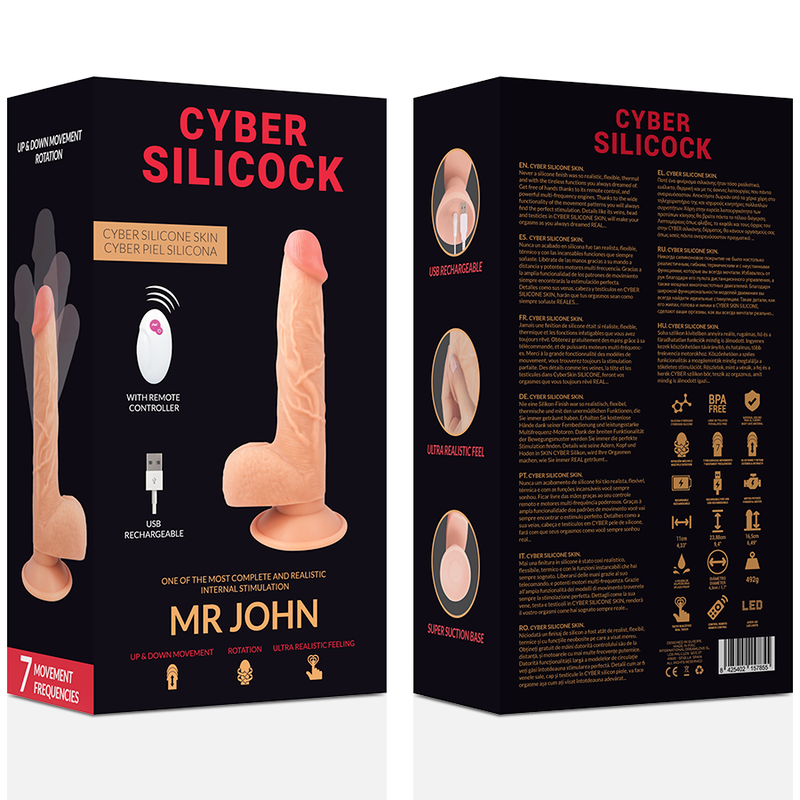 Dildo Realistico Vibrante Cyber Silicock Mr John — 24 cm