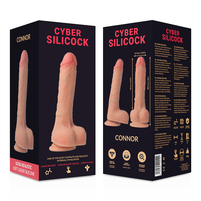 Dildo Realistico Cyber Silicock Connor — Silicone Morbido 20,5 cm