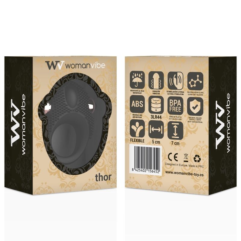 Anello Fallico Vibrante Womanvibe Thor — Silicone, Ritardante