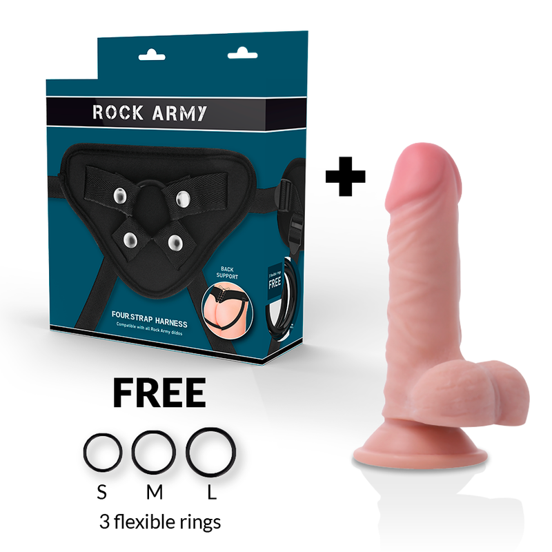 Imbracatura con Dildo Realistico Rock Army Panzer — 17 cm