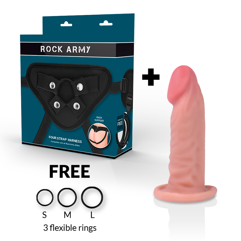 Imbracatura con Dildo Realistico Rock Army Tiger — 14 cm