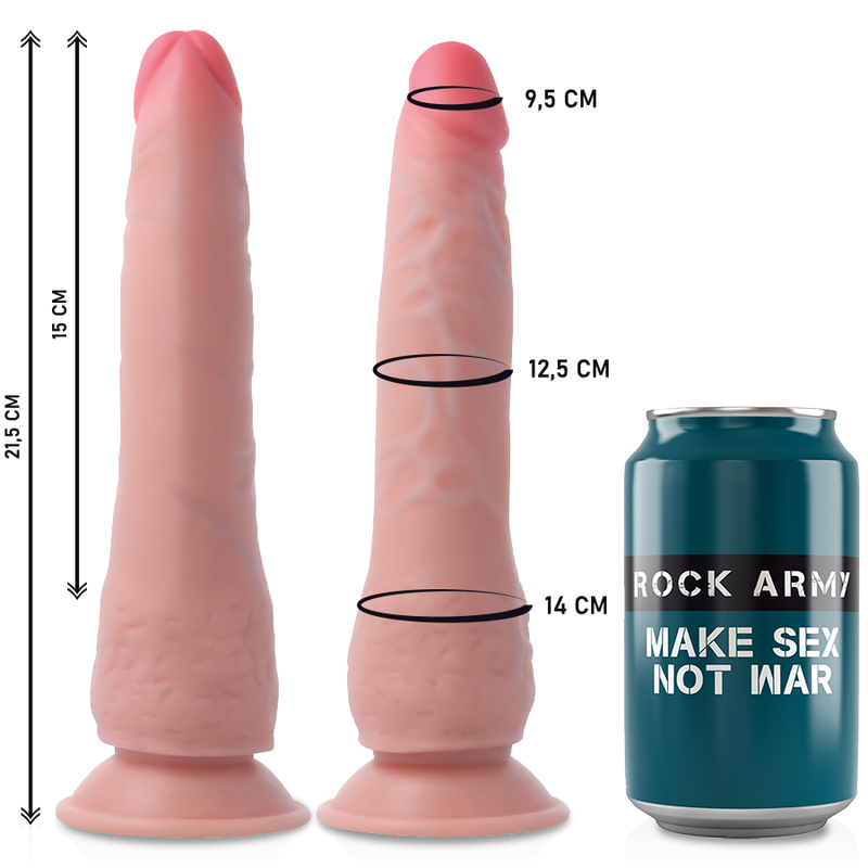 Imbracatura con Dildo Realistico Rock Army Crusader — 21,5 cm