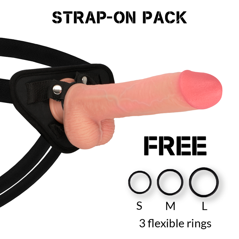 Imbracatura Strapless con Dildo Realistico Rockarmy Kingcobra — 24 cm