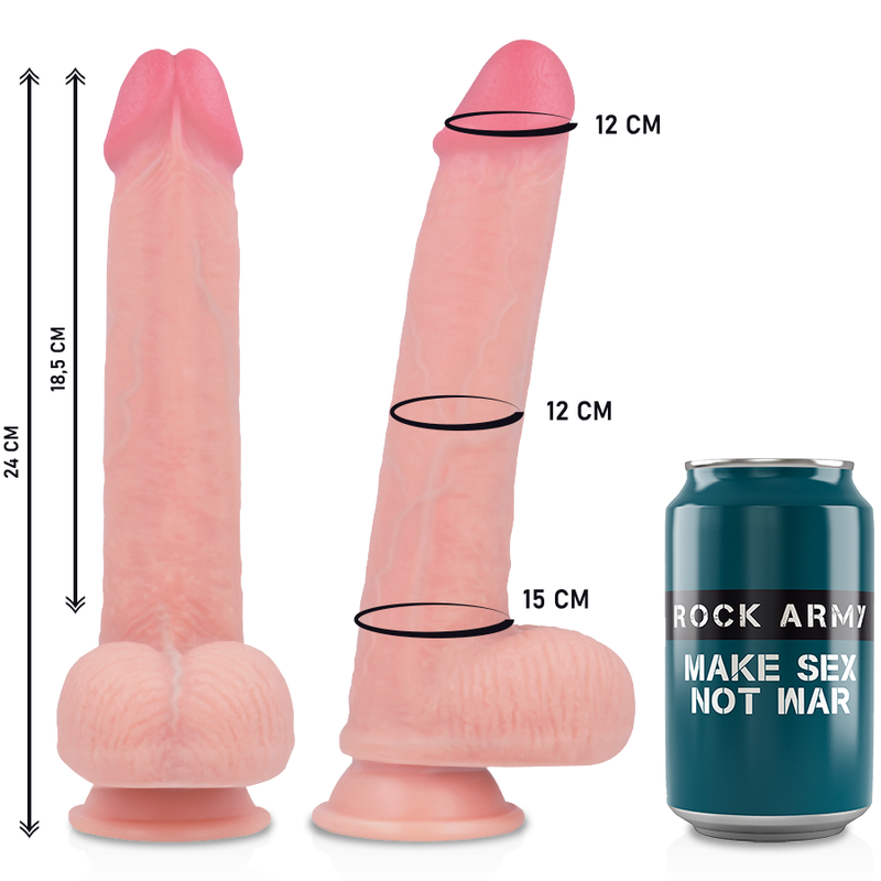 Imbracatura Strapless con Dildo Realistico Rockarmy Kingcobra — 24 cm